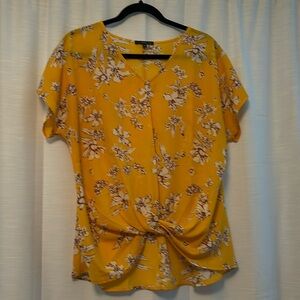 West Kei orange floral blouse, size M